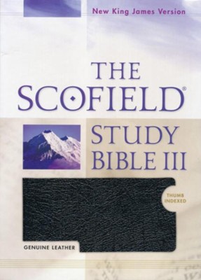 NKJV Scofield Study Bible III Black Genuine Leather Indexed - Oxfordf